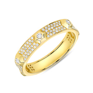 14K Yellow Gold, Diamond, Band Fashion & Spike