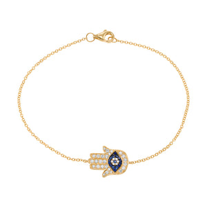 Hamsa Evil Eye bracelet 14k