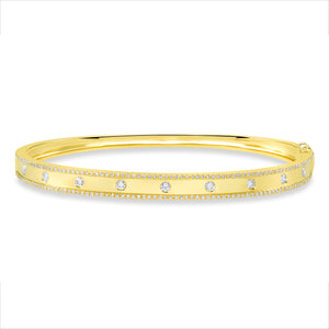 14k Yellow Gold, Diamond, Bangle