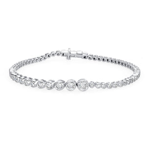 14k White Gold, Graduating Diamond, Bracelet