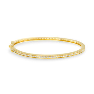 14K Yellow Gold, Daimond, Tennis Bangle