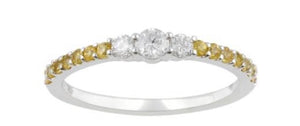 Yellow Diamond 3 Stone Promise Ring