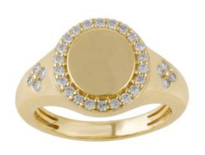 Mini Flowers Diamond Signet Ring