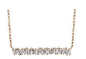 Scattered Baguette Bar Necklace