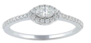 Eye-Shaped Diamond Ring